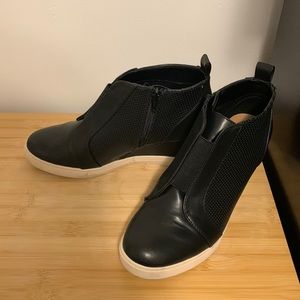 A New Day leather flocked wedge sneakers